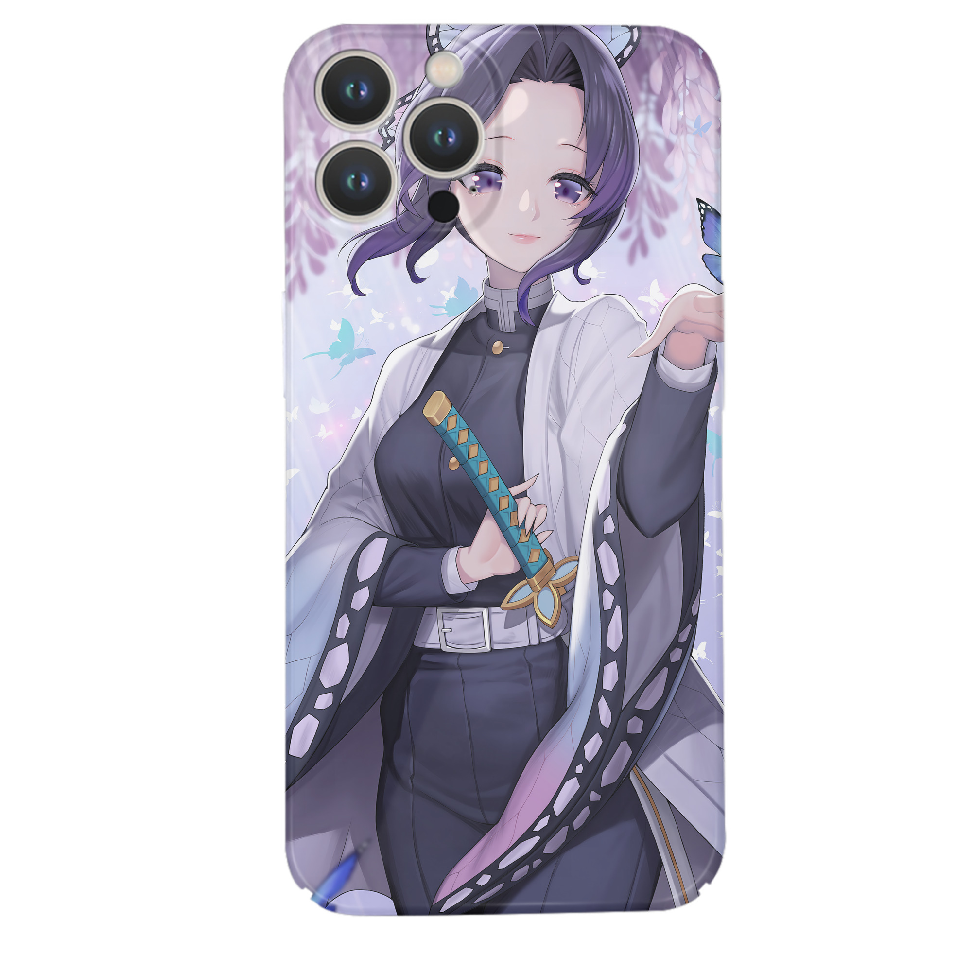 （画像用） 鬼滅の刃（きめつのやいば）蟲柱-胡蝶 しのぶ／こちょう しのぶ Kochou Shinobu 【iPhone 14シリーズ対応】ハードケース